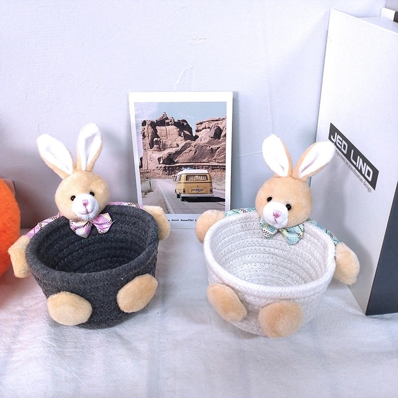 Adorable Cotton Thread Basket with Animal Design|Home Storage & Organization