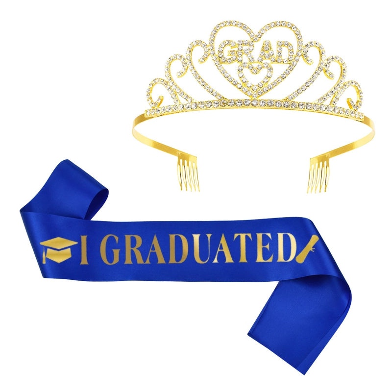 Graduation Season Crown and Shoulder Belt Set for Prom and Party | Accessories & Jewelry