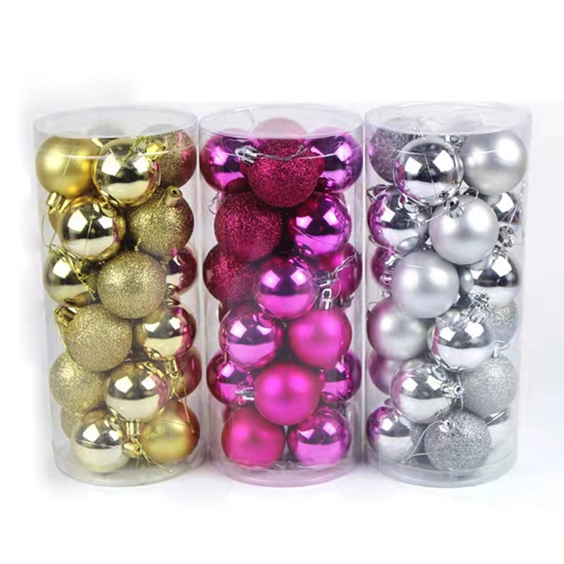 24PCS Christmas Hanging Ornaments Set 3-8cm Shiny Ball Decorations for Tree 2024|Christmas Ornaments