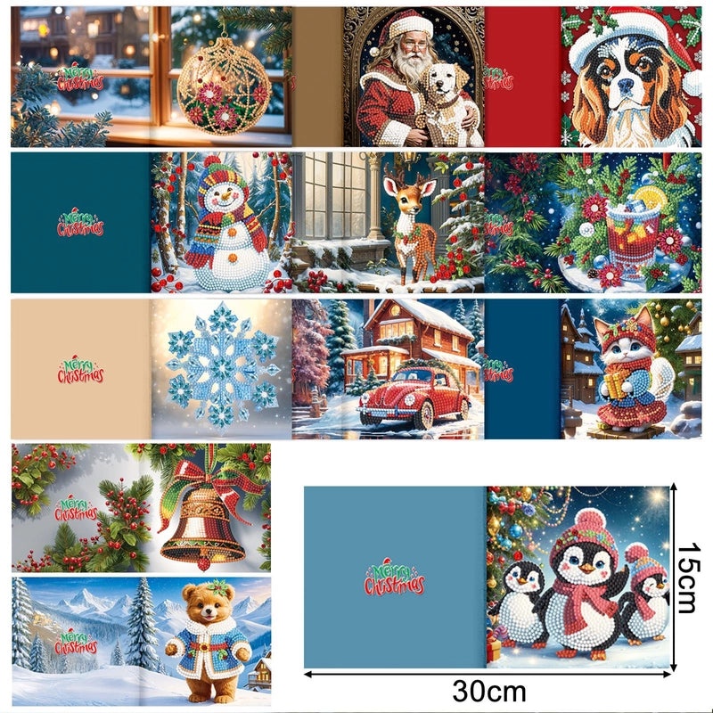 Christmas Diamond Painting DIY Greeting Card with Stickers and Hand Drill | Craft Supplies