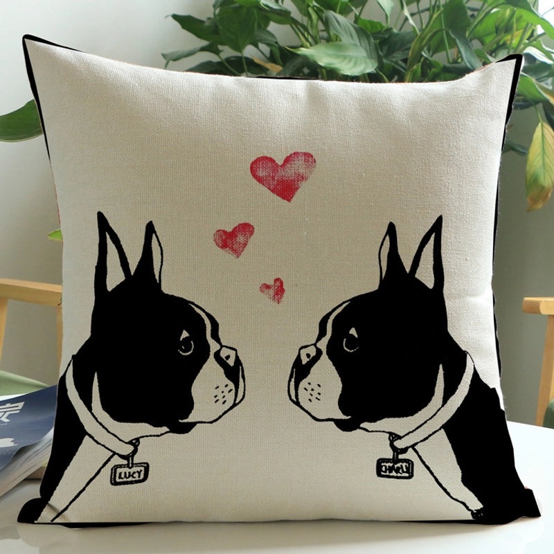 Adorable Dog Pattern Polyester Pillow Covers for Couch & Sofa Decor|Home Decor & Accessories