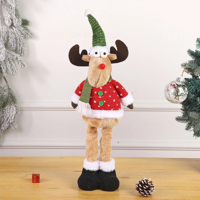 Christmas Snowman and Elk Retractable Dolls Cute Holiday Window Decorations Gift|Christmas Decorations