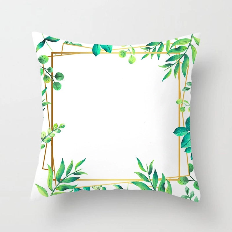 Modern Pastoral Letter and Plant Linen Pillow Covers for Couch and Sofa Decor | Home Decor & Pillows