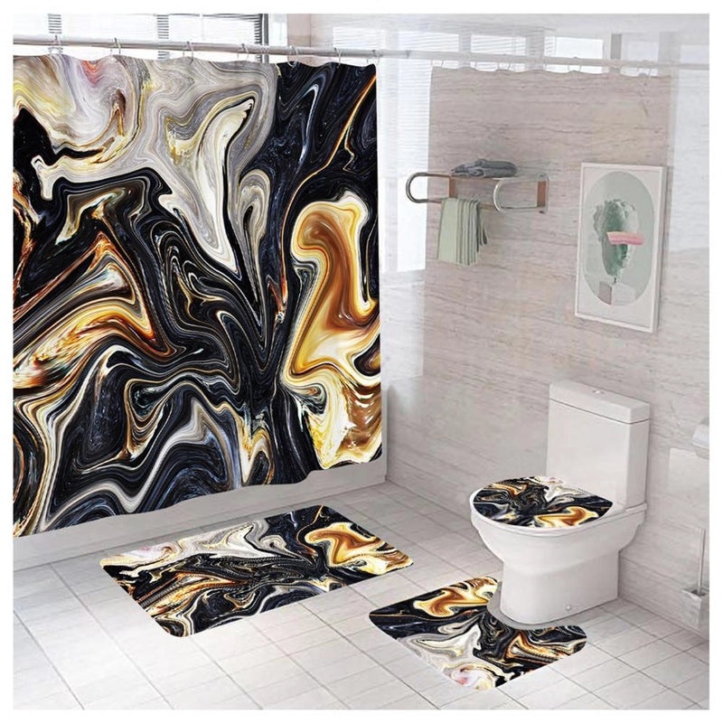 Modern Marble Pattern Polyester Shower Curtain for Bathroom|Bath & Shower Curtains