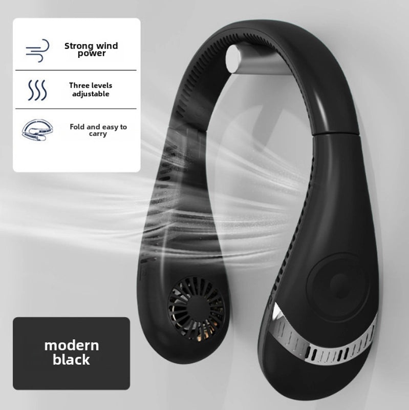 Portable Folding Neck Fan, Leadless Design, Large Wind Storage, Hands-Free Hanging Small Fan | Portable Fans