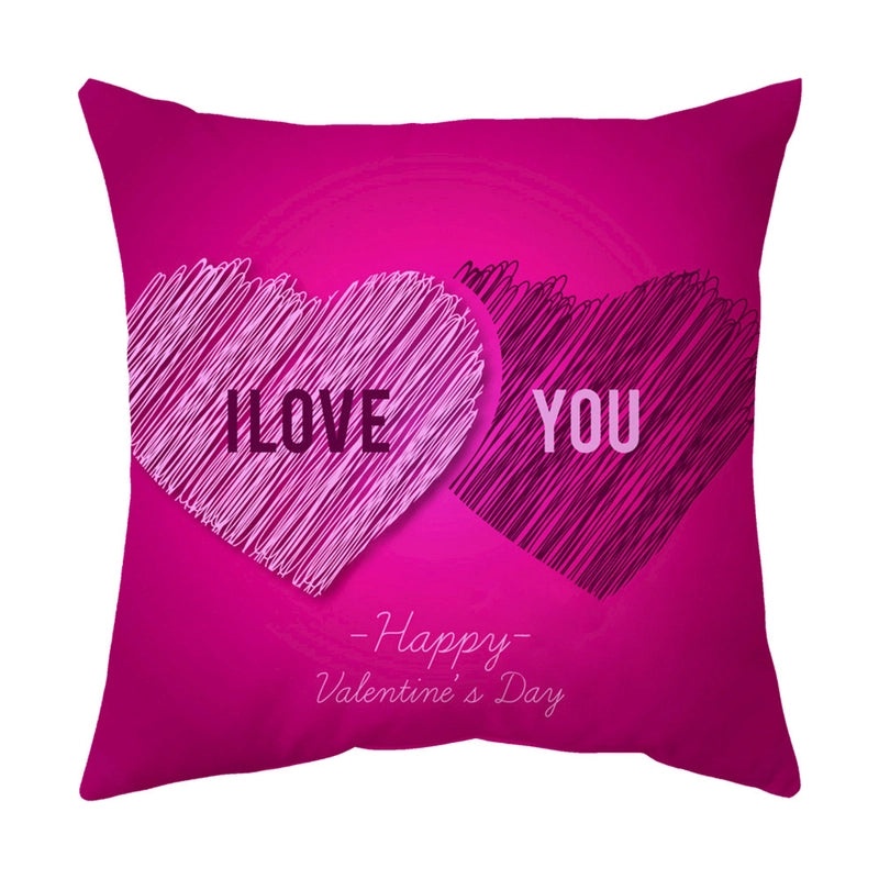 Valentine's Day Romantic Letter Landscape Plush Pillow Covers for Couch and Sofa Decor | Home Decor