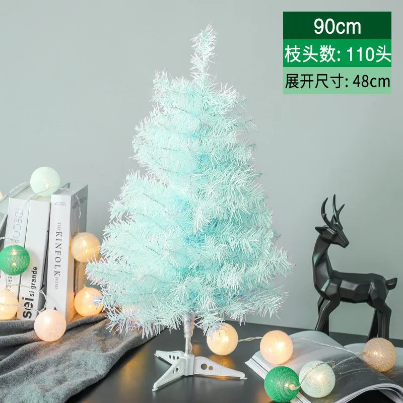 PVC Christmas Tree in Pink Blue Flocking Cedar 60-180cm Desktop Mall Decoration|Holiday Decor