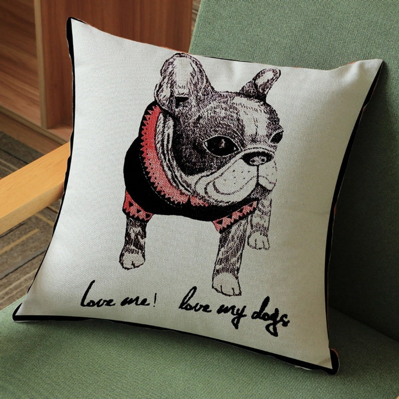 Adorable Dog Pattern Polyester Pillow Covers for Couch & Sofa Decor|Home Decor & Accessories