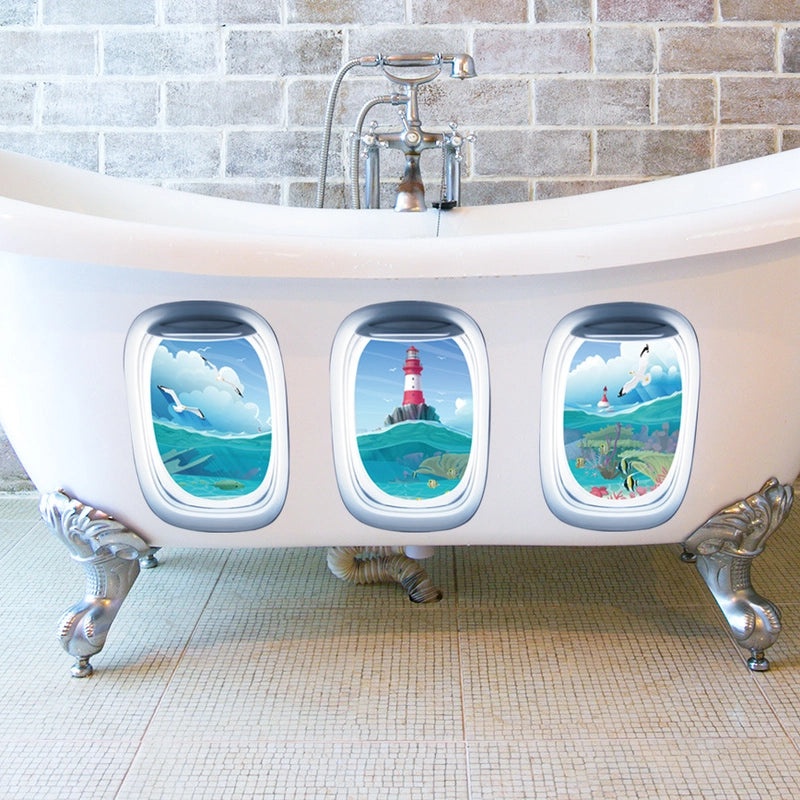 Elegant Landscape PVC Wall Sticker for Bathroom Decor|Home Decor & Wall Art