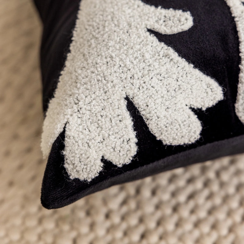 Nordic Black Embroidered Pillow Case Sofa Nap Bed Backrest Cushion|Home Decor Pillows