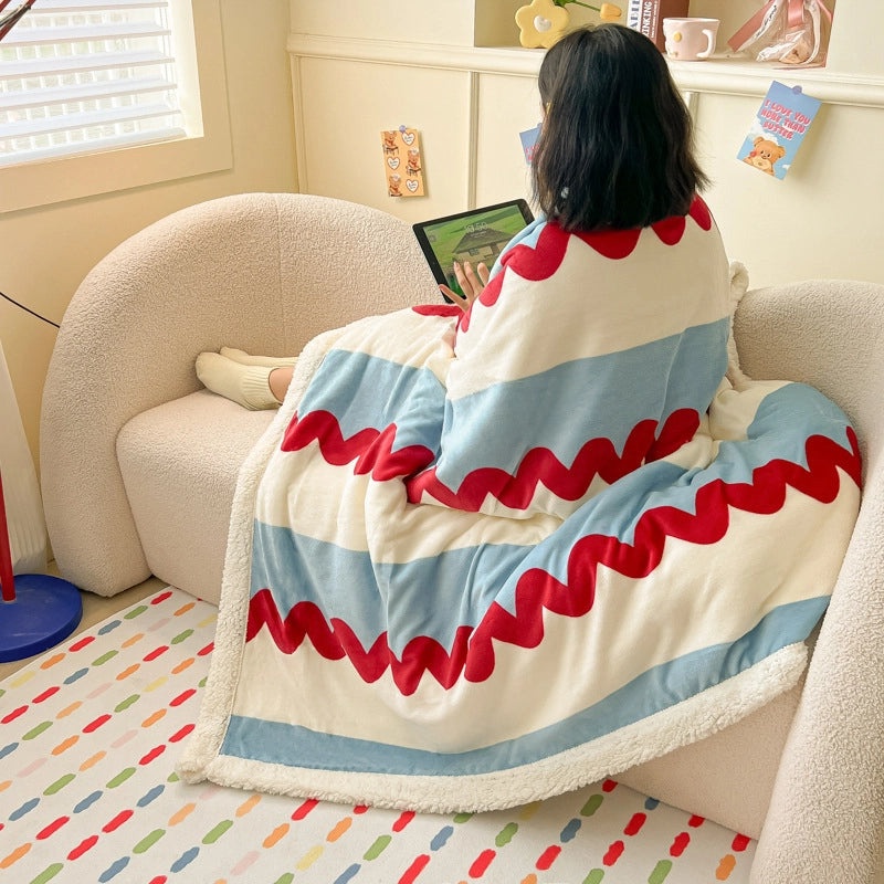 Cozy Heart-Shaped Animal Print Milk Fiber Blanket for Bedding | Home Textiles & Bedding
