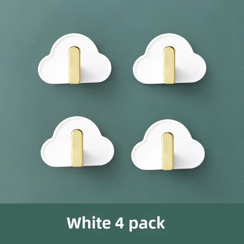 Cloud-shaped L-hook Seamless Non-perforated Wall Hook for Kitchen Bathroom Keys Bags|Home Storage & Organization
