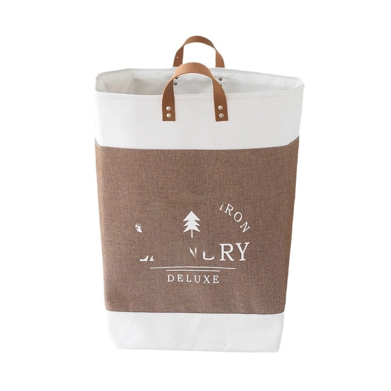 Thickened PU Handle Laundry Basket Large Cotton Linen Storage Box for Clothes Toys and Sundries|Home Storage & Organization