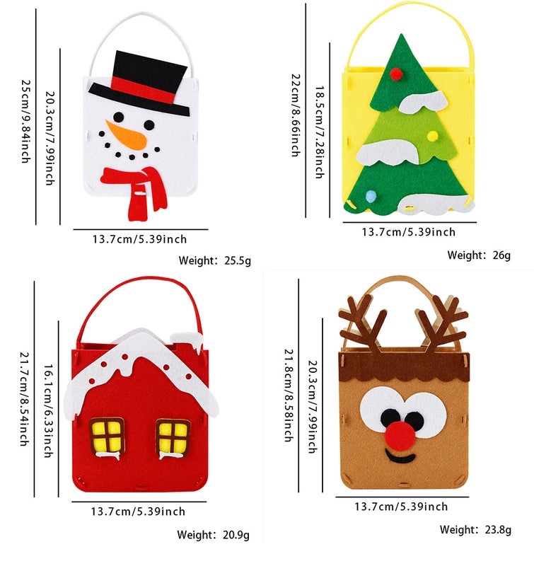 Christmas Penguin Santa Claus Felt Gift Bags for Christmas Tree Party Festival Wrapping Supplies|Holiday Gift Wrapping Supplies