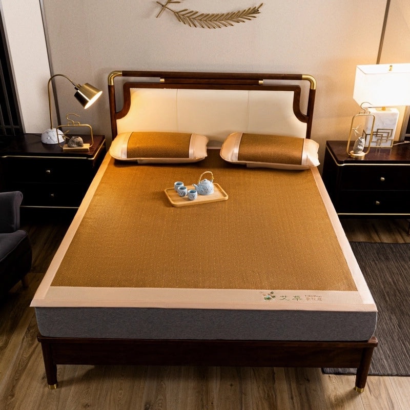 Artemisia Mat Ice Silk Cooling Mat Foldable Rattan Grass Mat for Mother and Baby Summer Air-conditioning Mat | Home & Living Rugs & Mats