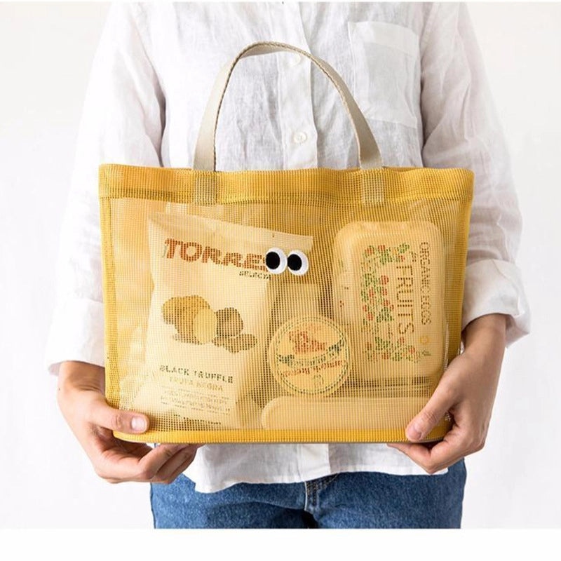 Large Mesh Handbag Waterproof Beach Bag Multifunctional Travel Shopping Storage Bag|Handbags & Travel Accessories