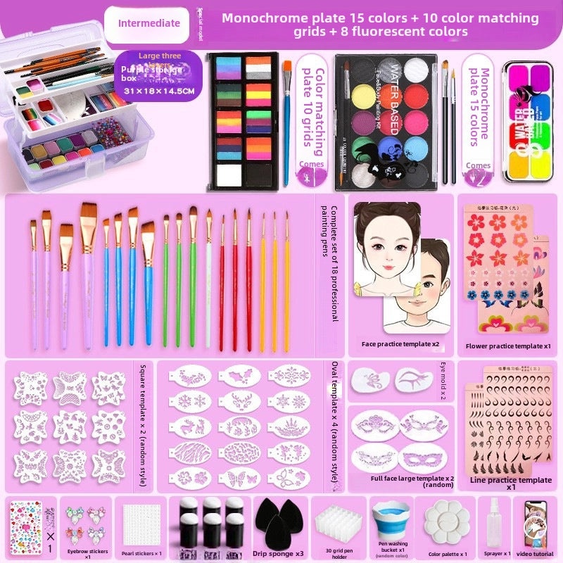12-Color Face Paint Set for Kids Water-Soluble Safe Halloween Body Makeup|Children's Face Paint & Body Art