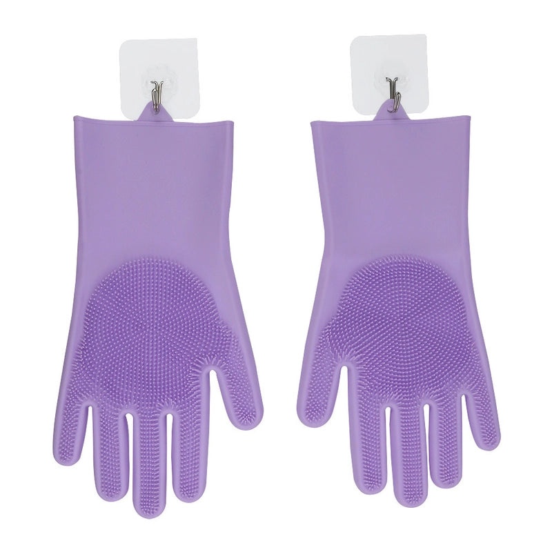 Waterproof Silicone Dishwashing Gloves with Anti-scalding Feature for Pet Bathing and Kitchen Cleaning | Household Cleaning Gloves