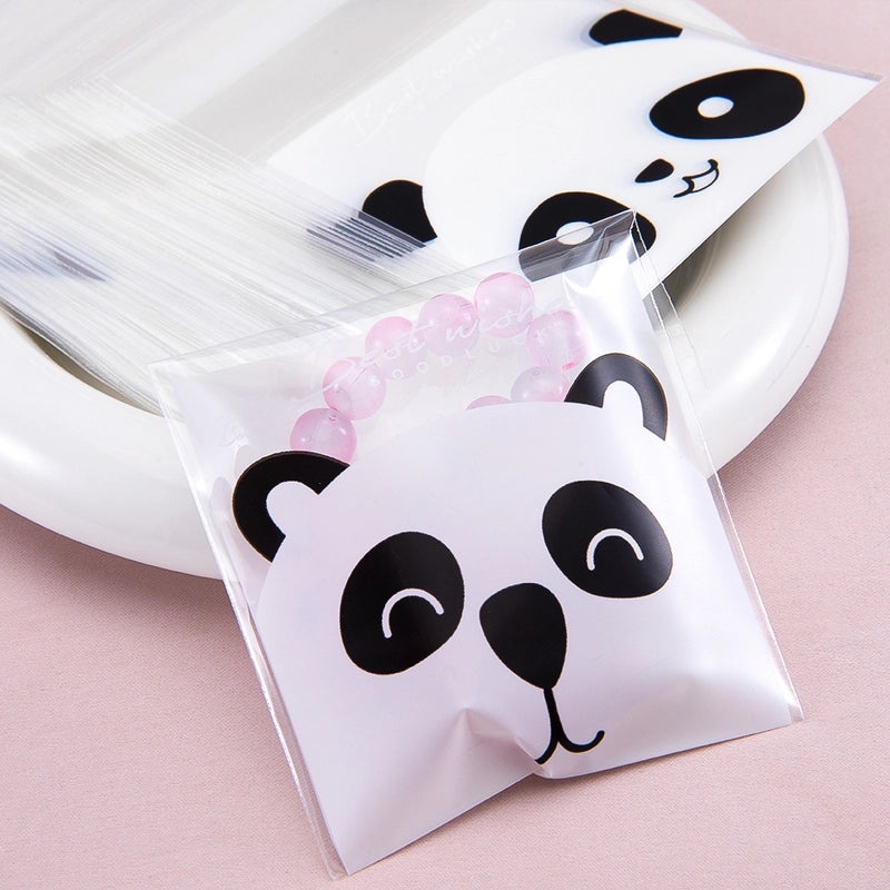 Adorable Panda and Floral Design Plastic Snack Bags|Food Packaging