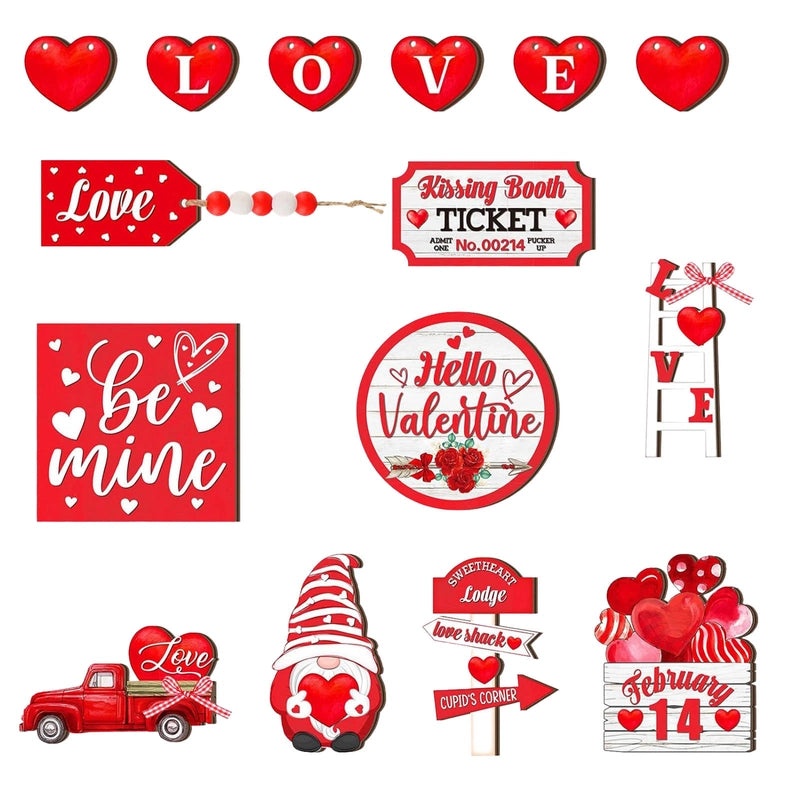 Minimalist Wooden Heart Letter Ornament for Valentine’s Day | Home Decor & Festive Decorations