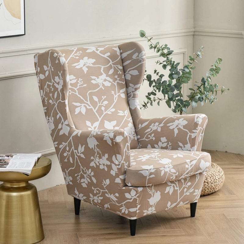 Elastic Four Seasons Tiger Print Wingback Chair and Sofa Cover All-Inclusive American Style|Home Decor & Furniture