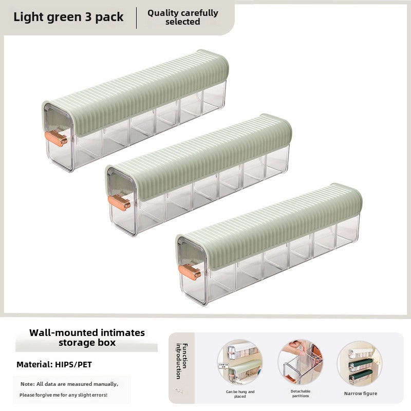 Transparent Wall-mounted Underwear Storage Box for Socks and Bra | Home Storage & Organization