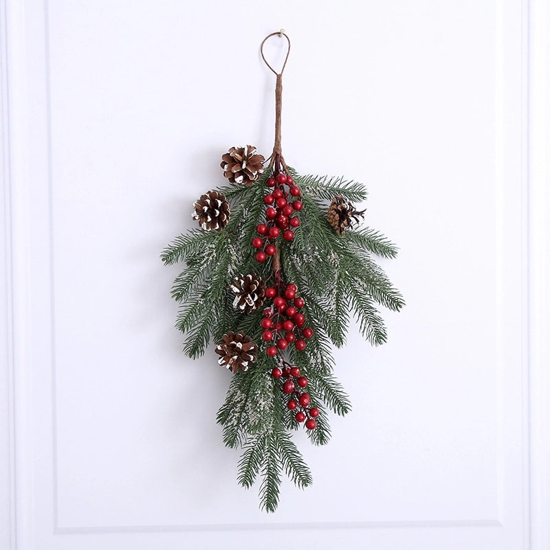 European Style Christmas Rattan Wreath Wall Hanging Door Decoration | Christmas Home Decor