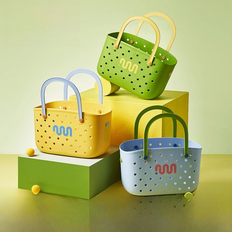 Portable Large Capacity Plastic Bathroom Storage Basket for Women | Bathroom Storage