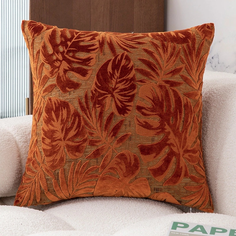 Maple Leaf Velvet Cushion Large Backrest Pillow for Office Nap Living Room Bedside|Home Decor Cushions