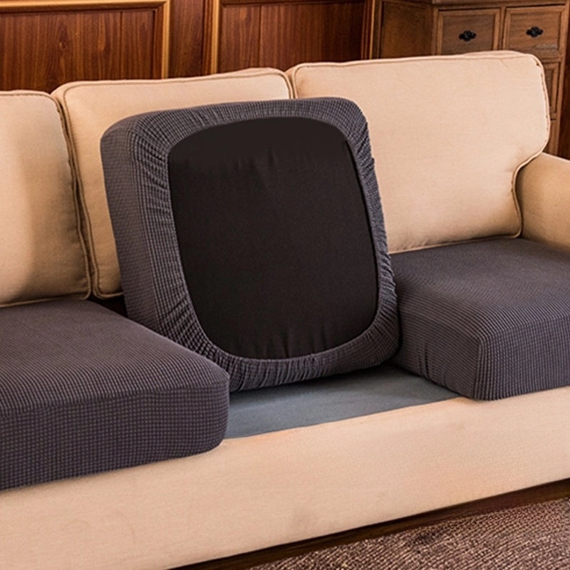 Solid Color Jacquard Knitted Elastic Sofa Cushion Cover Full Protection|Home Decor & Sofa Accessories
