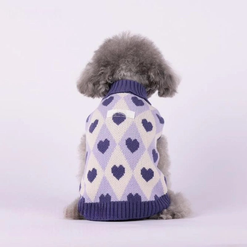 Adorable Yarn Heart Pattern Plush Pet Clothes|Pet Apparel and Accessories