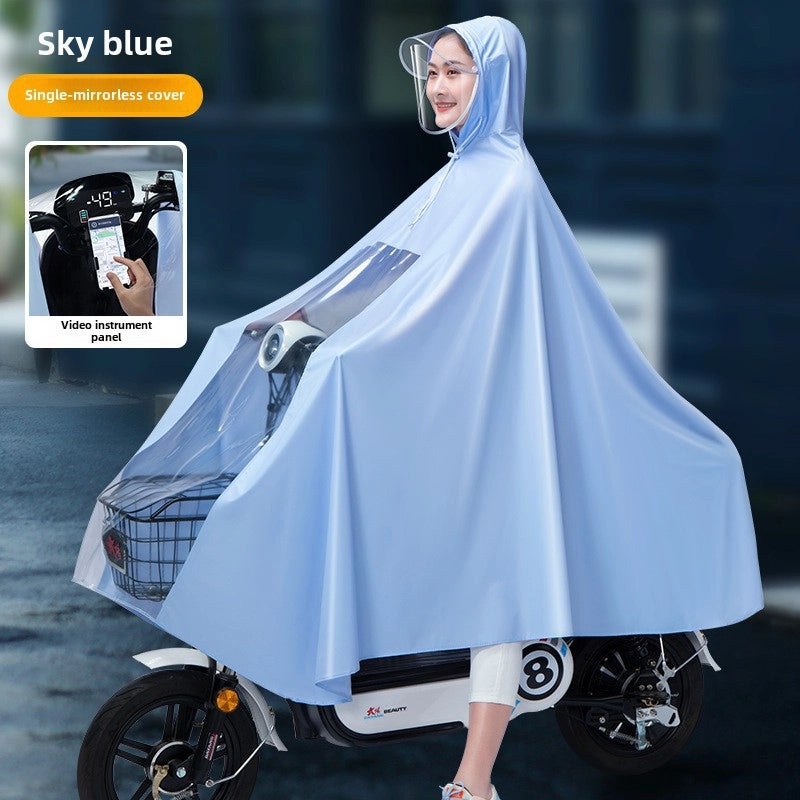 Electric Motorcycle Raincoat Thickened Adult Full-Body Non-Disposable Long Poncho for Outdoor Use|Motorcycle Rain Gear