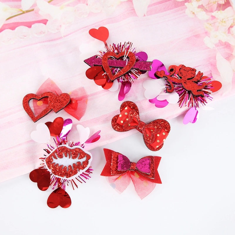 Sweet Heart Bow Knot Felt Hairpin for Valentine's Day Party Date | Hair Accessories