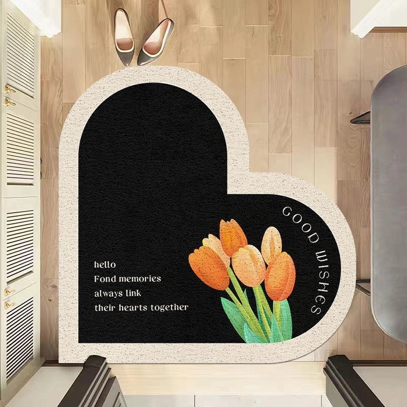 Elegant Heart-Shaped PVC Bath Mat for Casual Bathroom Decor|Home & Bath Accessories