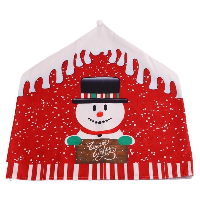 Minimalist Christmas Snowman Chair Cover Cartoon Holiday Festival Decor|Home & Living > Home Decor > Seasonal Decorations