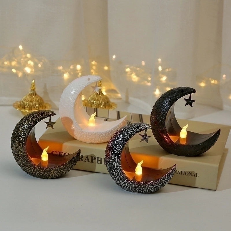 Retro Moon-Shaped Plastic Night Lights for Party | Home Decor & Lighting