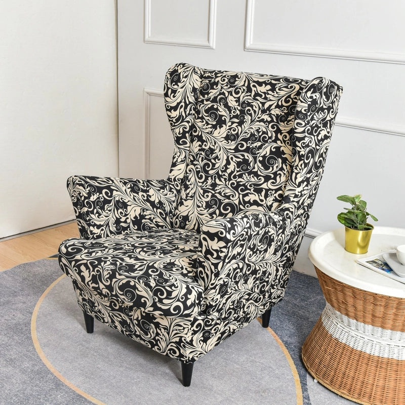 Elastic Four Seasons Tiger Print Wingback Chair and Sofa Cover All-Inclusive American Style|Home Decor & Furniture