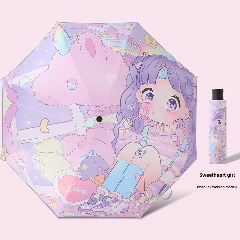 Kids Automatic Folding Umbrella with Anti-Rebound, Vinyl Material and Reflective Strip | Children's Umbrellas