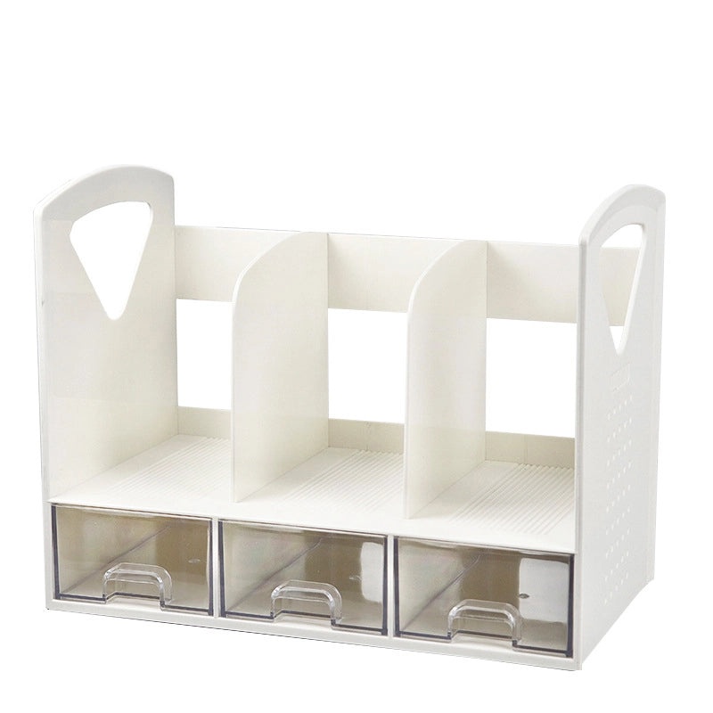 Wooden Desktop Bookshelf with Drawer | Home Office Storage & Organization