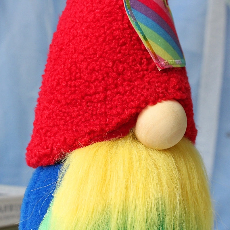 Hong Kong Rainbow Dwarf Plush Doll with Tall Hat Faceless Festival Decoration|Home Decor & Festive Accessories