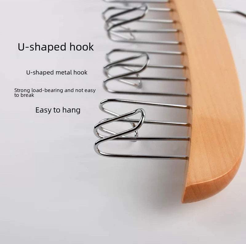 Multifunctional Wooden Hanger for Underwear Vest Tie Solid Wood Drying Rack Dormitory Clothing Organizer|Home & Living