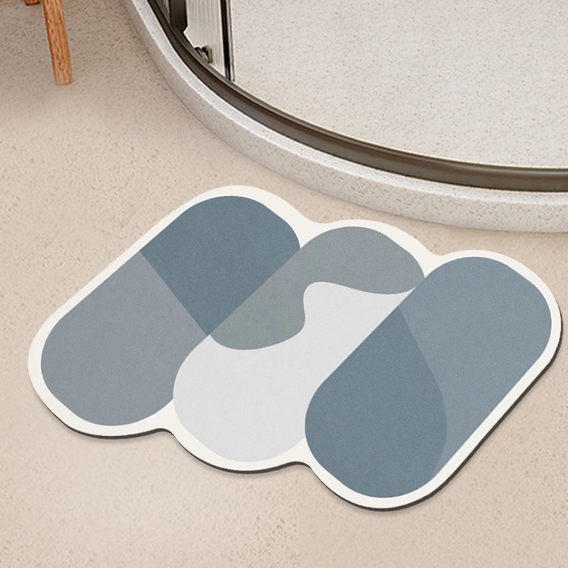 Geometric Diatom Mud Absorbent Bath Mat Non-Slip Soft Bathroom Rug|Bath Accessories