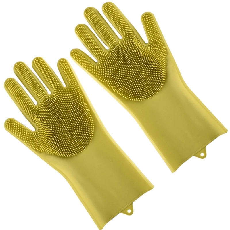 Waterproof Silicone Dishwashing Gloves with Anti-scalding Feature for Pet Bathing and Kitchen Cleaning | Household Cleaning Gloves