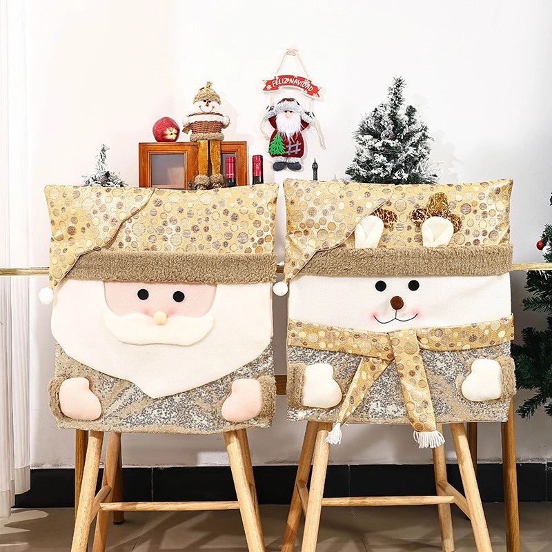 Christmas Santa Claus and Snowman Chair Cover for Home Holiday Decor|Home & Living Accessories