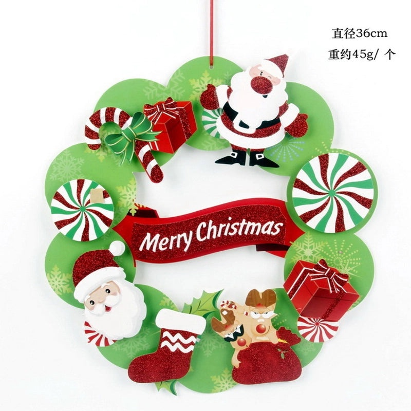 Christmas Scene Dress-up Pendant Paper Wreath Hanging Home Decoration | Christmas Ornaments