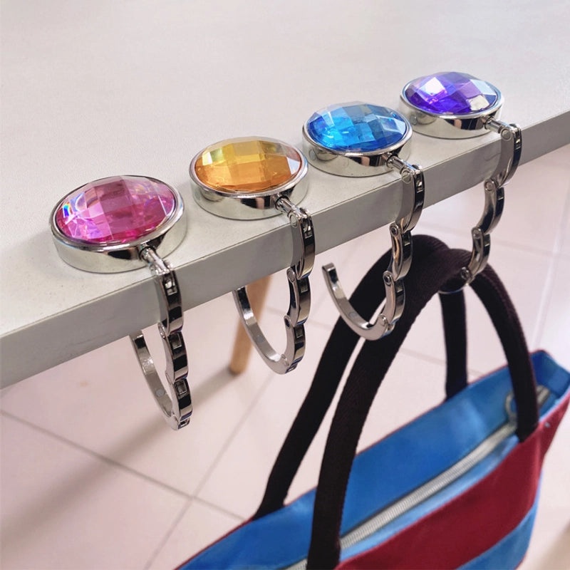 Acrylic Gem Hanging Bag Hook for Ladies - Multi-color Desktop & Fireplace Christmas Stocking Holder | Home & Kitchen Accessories