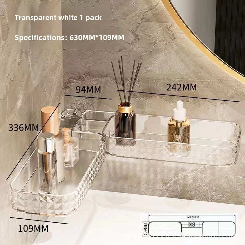 Rotating Corner Storage Rack for Bathroom Washbasin Punch-free Plastic Multi-functional Organizer|Home & Kitchen Storage
