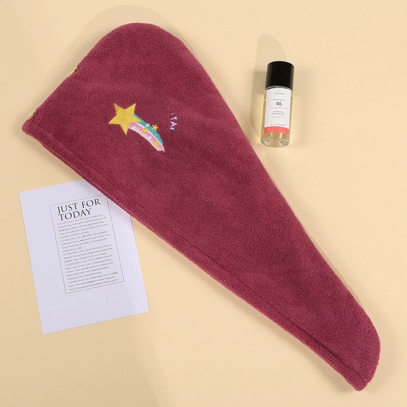 Super Absorbent Coral Fleece Ladies Quick-Dry Turban Cap Double-Layer Shower Hair Towel|Bath Accessories