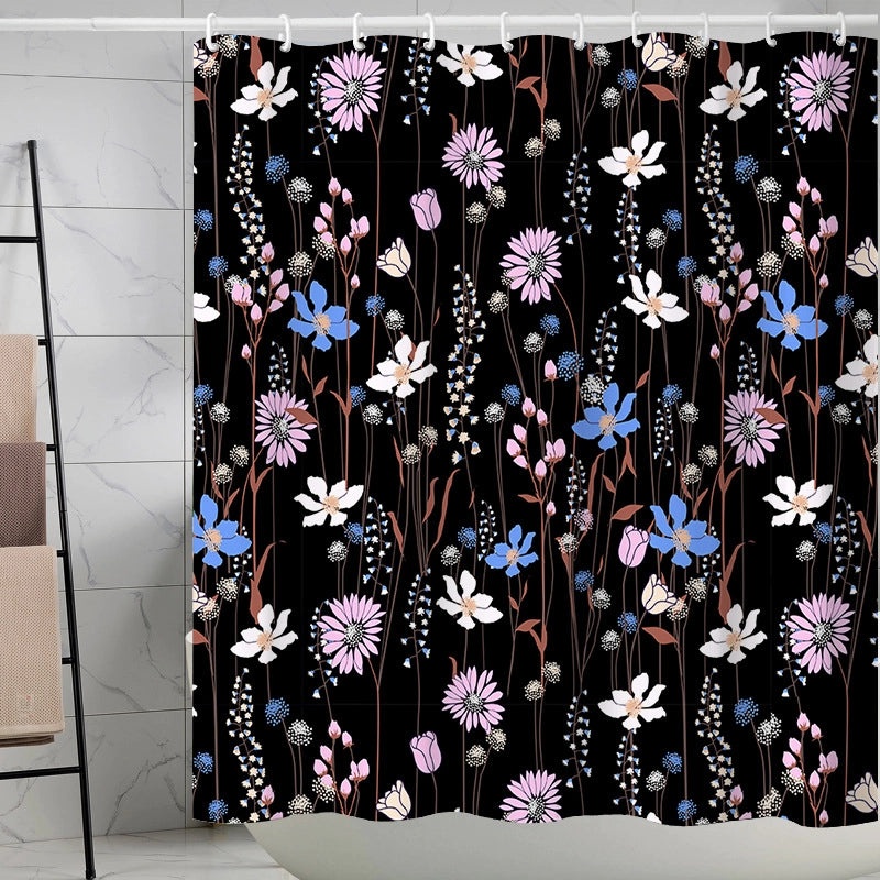 Waterproof Tropical Jungle Leaf Shower Curtain with Hooks 3D Printed Polyester for Bathroom|Shower Curtains & Accessories