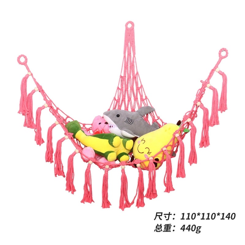 Bohemian Triangle Mesh Plush Toy Hammock Handwoven Lace Hanging Storage Organizer|Home & Living Storage
